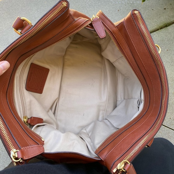 Coach Harper Sable Leather Satchel - Picture 5 of 8